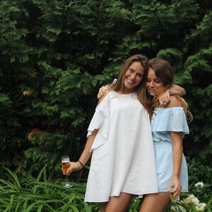 White Ruffle Sleeve Dress